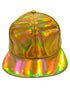 BookMyCostume Golden Reflective Street Dance Cap – Adjustable Holographic Snapback Hat for Performers, Party & Hip-Hop Style Fancy Dress Accessory for Girls & Boys